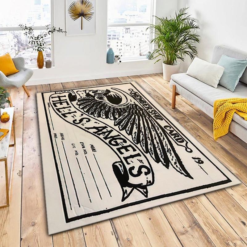 Gang Motorcycle enthusiasts Hells Angels Motorcycle Club carpet is suitable for living room and bedroom doormats office balcony decorative carpet V7