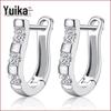 Silver-Plated Hong Kong Style Ear Studs and Ear Clips for Women