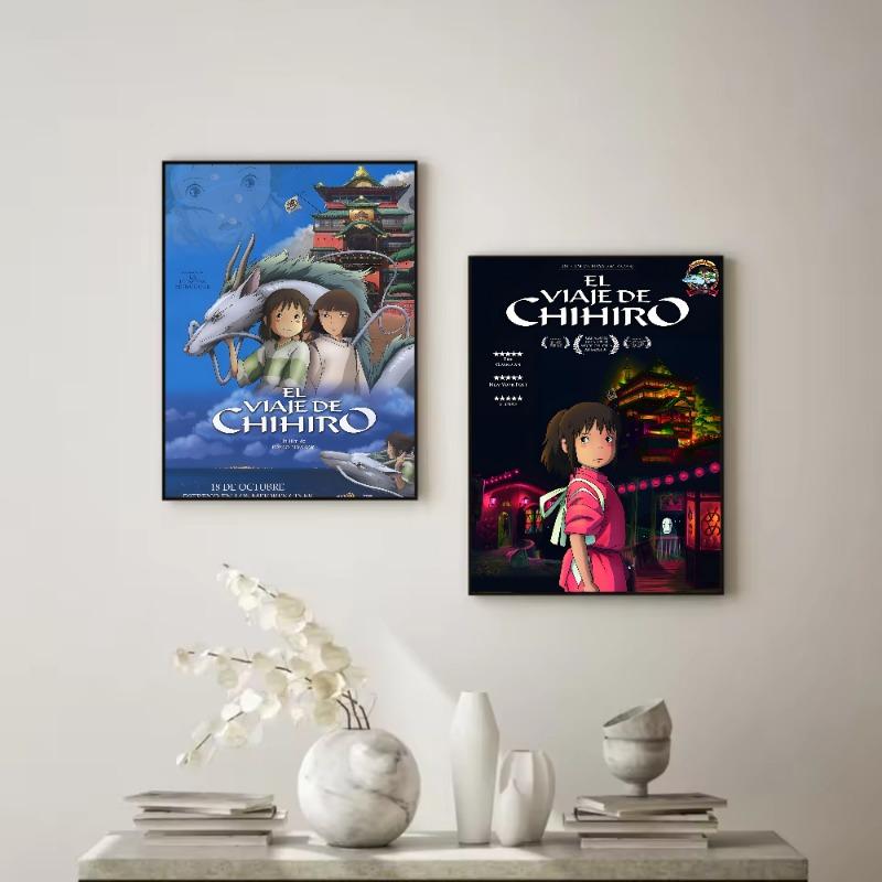 Мой сосед S-Унесенные призраками аниме-постер HD art самоклеящаяся стена водонепроницаемая для дома, гостиной, спальни, бара, эстетическое украшение