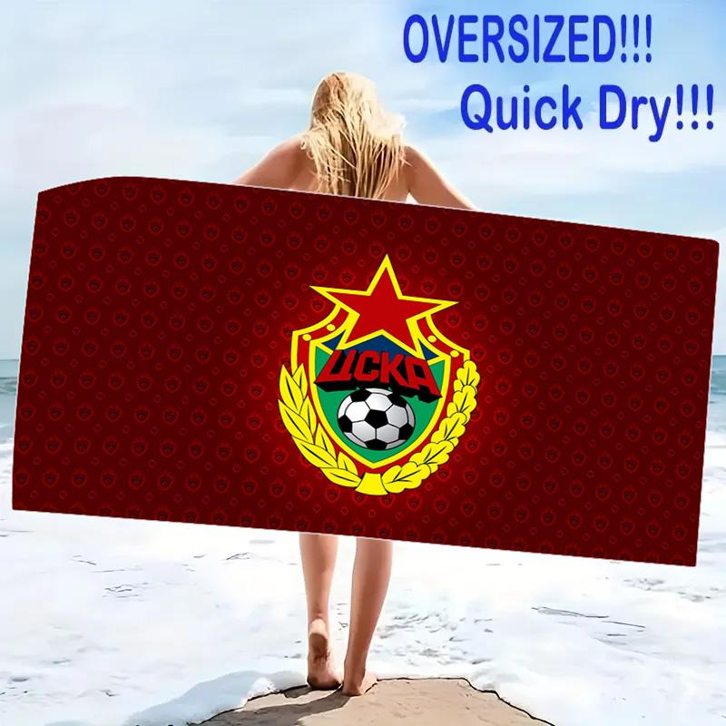 PFC CSKA Moscow Logo Print Beach Towel, Large Soft Quick Dry Towel for Beach Camping Swimming