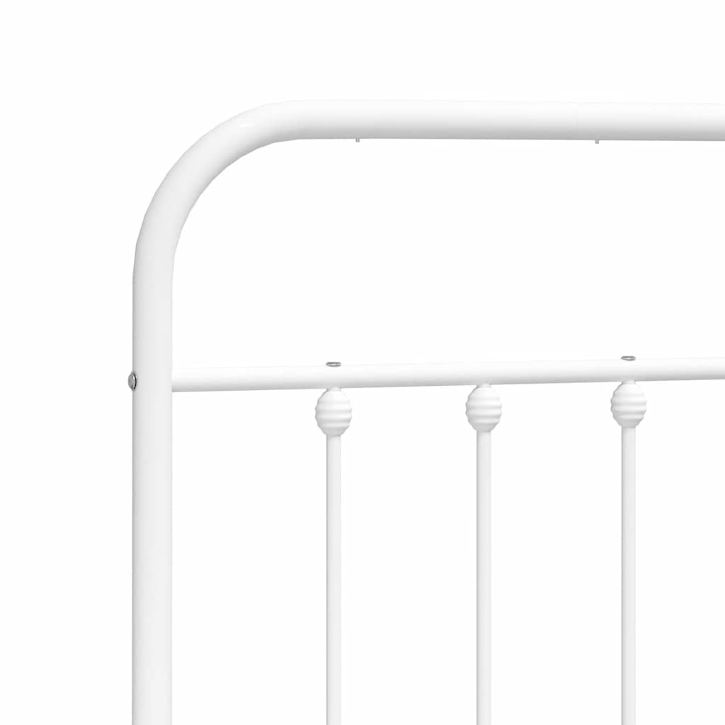 Metal Bed Frame with Headboard White 120 x 190 cm