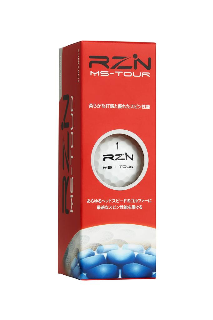 Гольф-мячи RZN Golf 3-составные MS-TOUR, 1 дюжина (12 Шариков), RZN Golf, Официально распространяется в Японии.