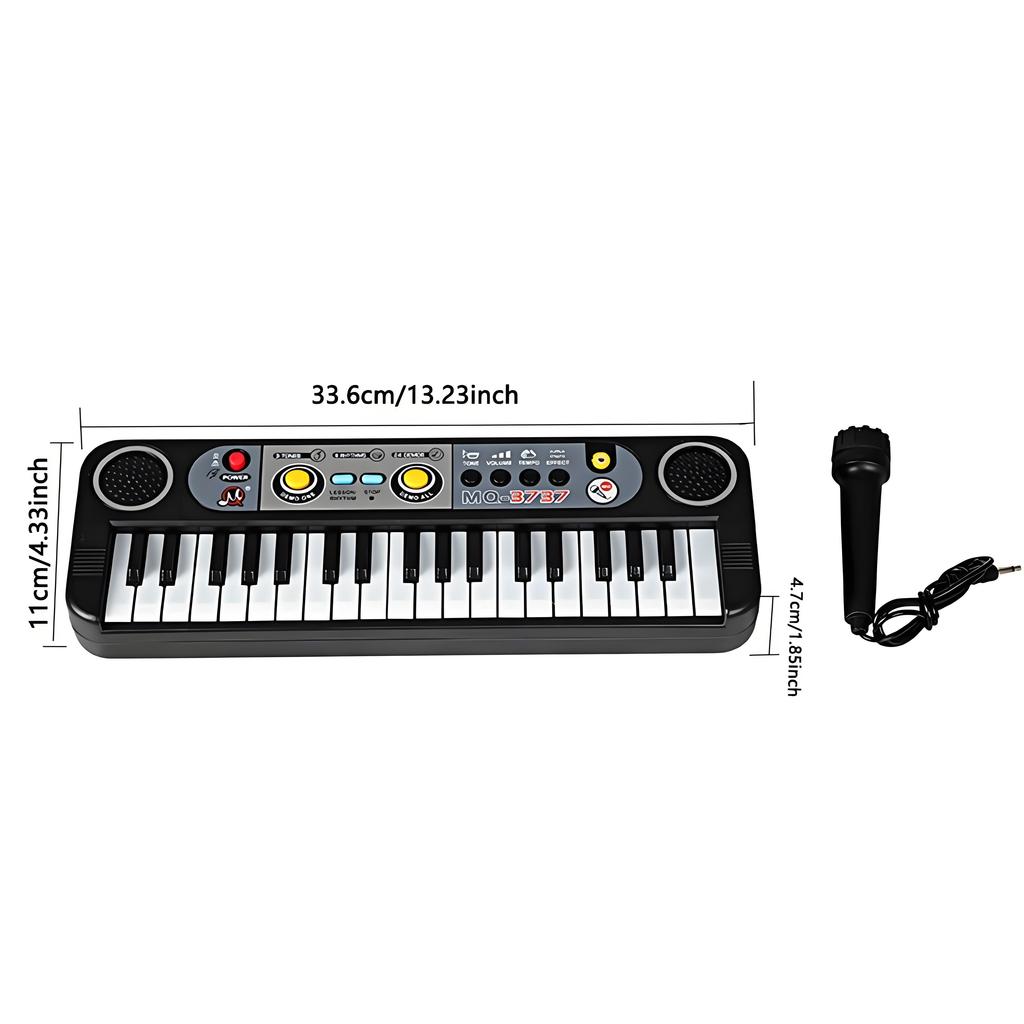 37 Keys Music Piano Keyboard Microphone Dual Speaker Stand Electronic Keyboard with Microphone Multi-Functional Mini Piano