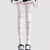 Kawaii Expression White Graffiti Letter Print Long Socks Japanese JK Harajuku Over Knee Thigh High Stockings Cosplay Socks
