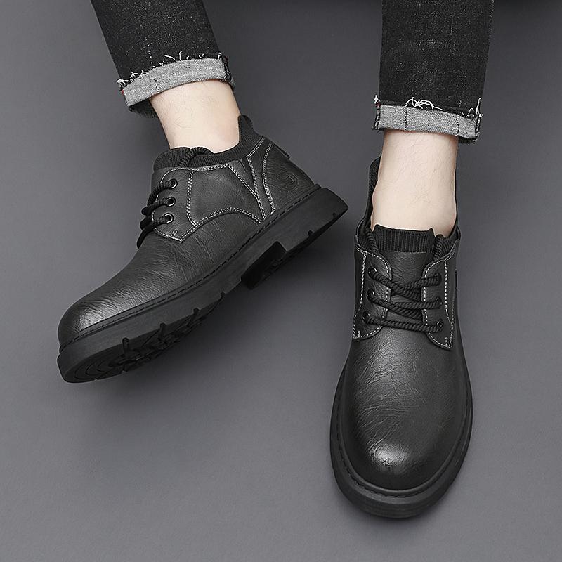 Зимняя мужская обувь Осенние ботинки Ботильоны в стиле ретро Повседневные ботинки на шнуровке Мужская обувь ручной работы Износостойкие ботинки Zapatos