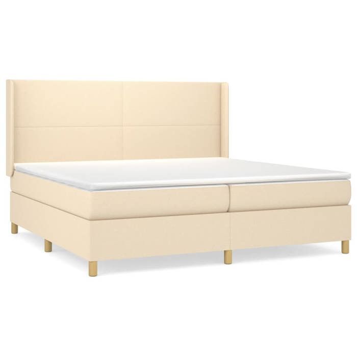 Maison Exclusive - Sommier à lattes de lit avec matelas Crème 200x200 cm Tissu