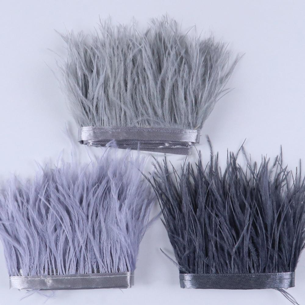 Dyed Ostrich Feather Trim Ribbon Fringe 6-8Cm Wedding Decoration Fluffy Feathers Dress Sewing Clothing 1/5/10Meter Plume Decor