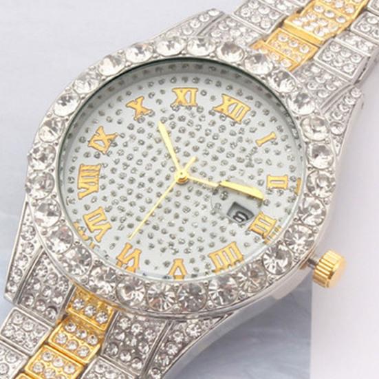 Женские часы, блестящие стразы, инкрустированные нержавеющим круглым циферблатом, кварцевые часы, соответствующие цветам, декоративные женские наручные часы, ювелирные изделия