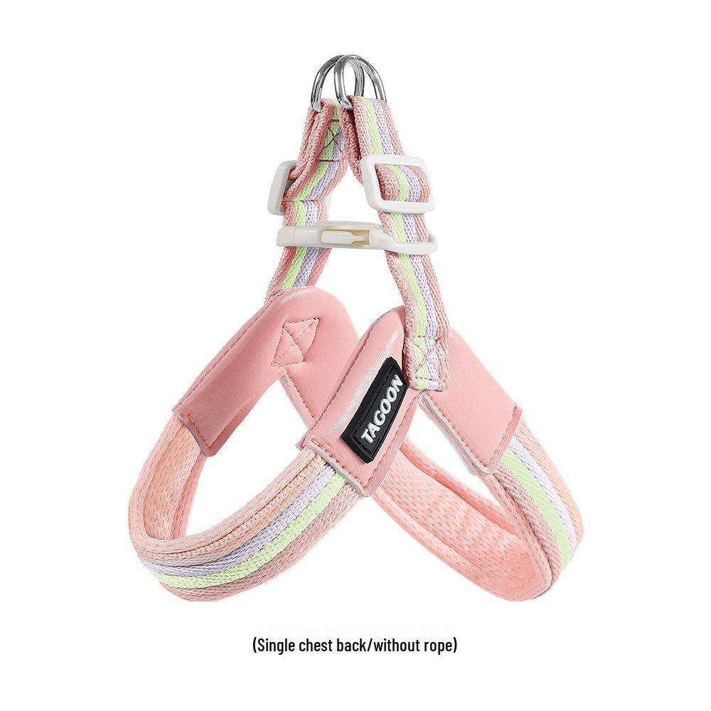 Дышащая шлейка с цветными блоками и поводок для маленьких/средних собак - Тедди, Сиба-ину