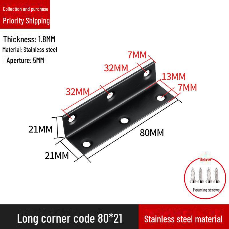 Кронштейн для полок L-образной формы из нержавеющей стали, соединитель под прямым углом 90 градусов
