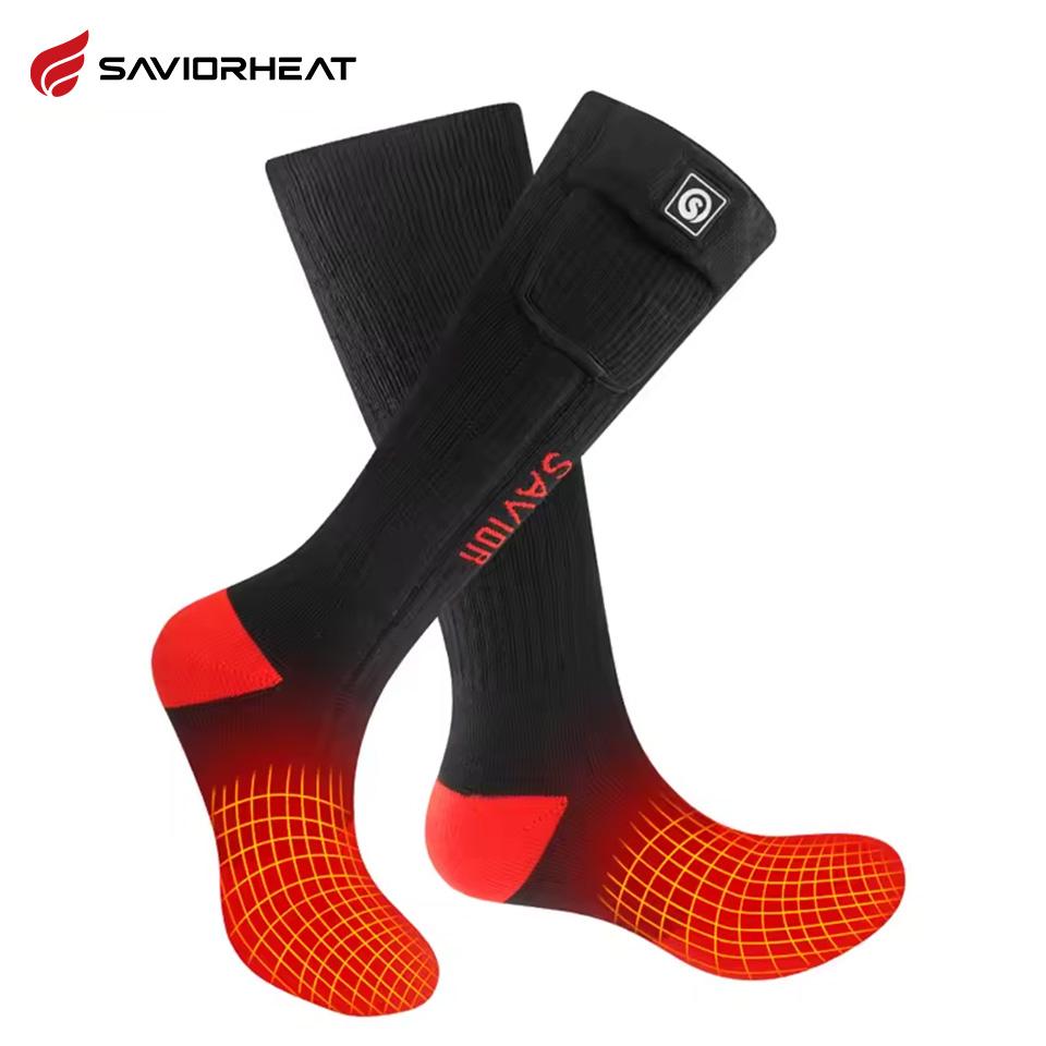 Savior Heat Battery Electric Heated Socks For Men Winter Warm Outdoor Sports Rechargeable Thermal Socks Foot Women For Cycling