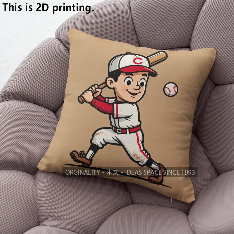 Vintage Baseball Player Decorative Throw Pillow Covers Pattern Cushion Cover Suitable for Sofa Bedroom Car Pillow Cover