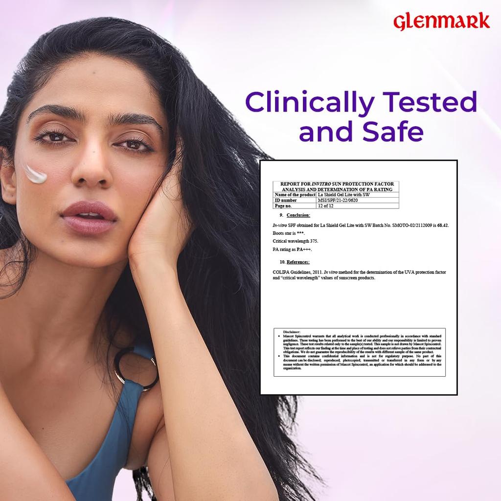 La Shield Lite SPF 50 PA+++ Mineral Sunscreen Gel 50g | Oil-Free Broad Spectrum Sun Protection | No White Cast | Dermatologist Prescribed