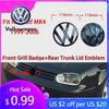 Для VW Volkswagen Jetta MK5 Golf Глянцевый черный Подходит для volkswagen Golf 4 MK4 1999-2006 116 мм Значок на переднюю решетку + 118 мм на заднюю дверь багажника