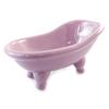 [N5679] - Purple 'Savon De Lavande' Ceramic Soap Dish (retro Bathtub) - 14x7xx7 Cm