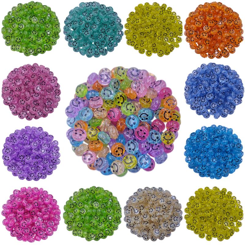 20 шт. 10 мм, горячее тиснение, прозрачные свободные бусины с улыбкой, бусины со смайликом, бусины с выражением, сделай сам, поделки, изготовление ювелирных изделий