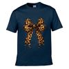 Leopard Print Bow Ribbon Graphic Solid Washed Vintage Tee Distressed Loose