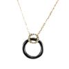 [L5649] - Black 'Sissi' Gold Plated Necklace (ceramic)