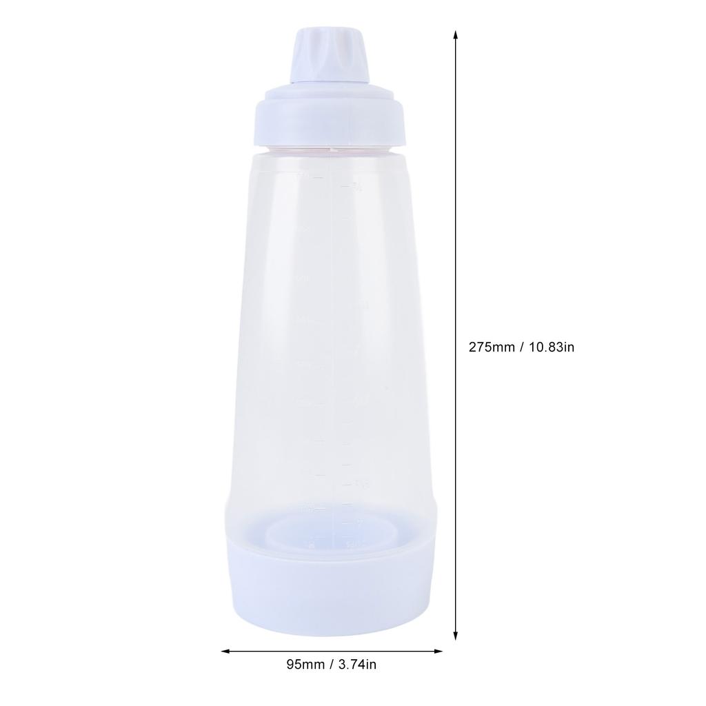 Бутылка-дозатор для теста для блинов с шариком для смешивания, венчиком и функцией сжатия, кухонный шейкер для выпечки, 1000 мл