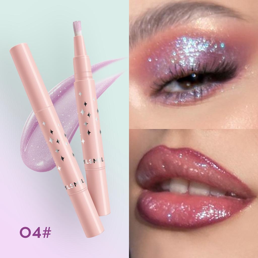 MLSMILE 8-цветная перламутровая кисть для жидких теней для век с мягкой щетиной. Бриллиантовые глянцевые жидкие тени для век, вращающиеся, многофункциональное использование.