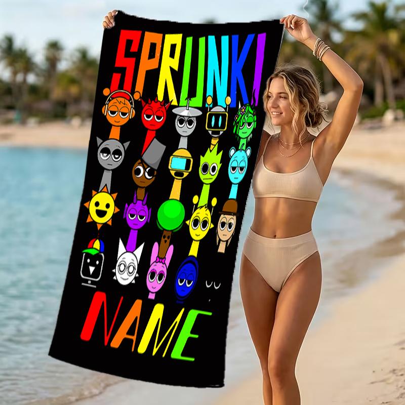 Customizable personalized beach towels Sprunki themed themed designs.Suitable for the beach, yoga, sports;ideal as beach accessories