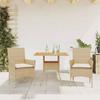 VidaXL Garden Dining Set and Cushions 3pcs Beige Rattan Acacia 3278715