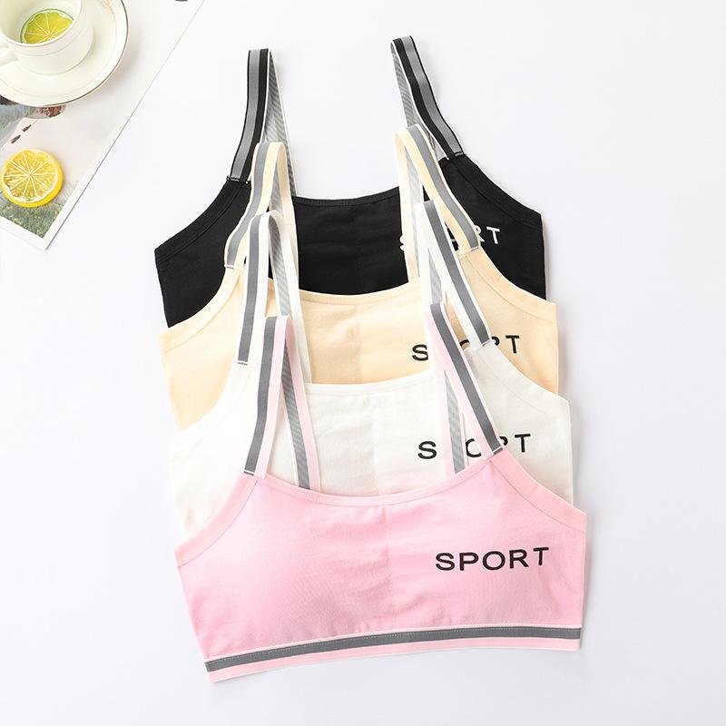 Cotton Bra Strap Student Thin For Girls Underwear Tops For Teens Lingerie Children Sport Training Tank Kids