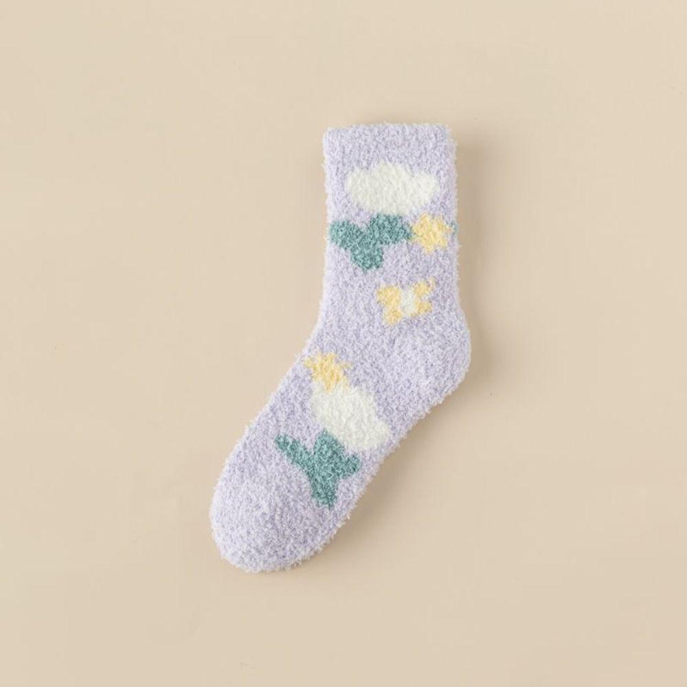Warm Cotton Socks Winter Floor Socks Sleep Socks Coral Velvet Socks Women