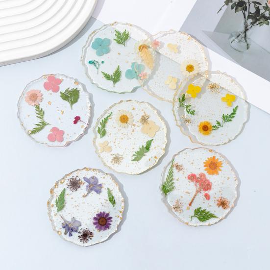 Handmade Resin Coaster Dried Flowers Cup Mat Heat-Resistant Clear Waterproof Table