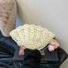 Simple Solid Color Shell Shaped Women Casual Woven Chain Bag For Daily Casual Wear