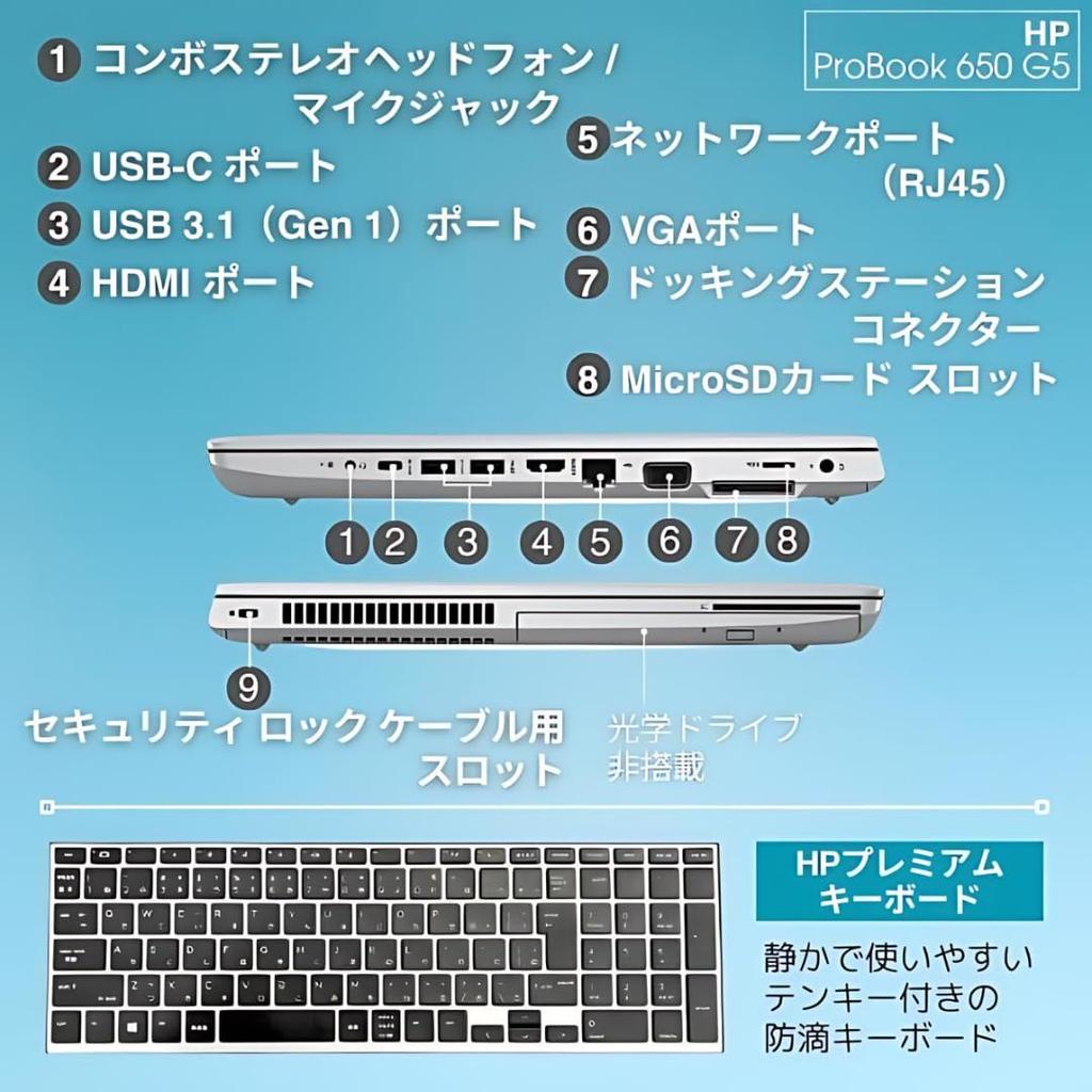 TcaraT Ноутбук HP ProBook 650 G5 Speed 8-го поколения Core i7 Большая емкость SSD и памяти Модная стильная модель Большая веб-камера Оснащена