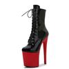 Stripper Sexy Combat Fetish 8 Inch High Heels Platform Ankle Boots Women Winter Gothic Shoes 13-20CM Black Pole Dancing Strappy