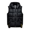 Мужские зимние теплые хлопковые пальто без рукавов, куртки с капюшоном, жилет на молнии, майки