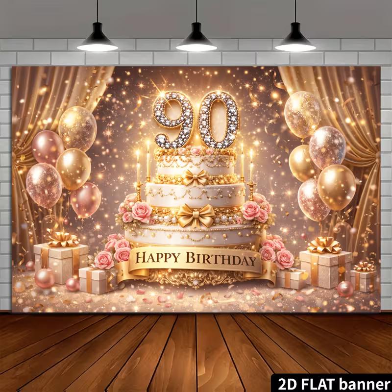 Двумерный фон для 50-летия, золотая бриллиантовая цифра 50 с короной, баннер для фотобудки на вечеринку