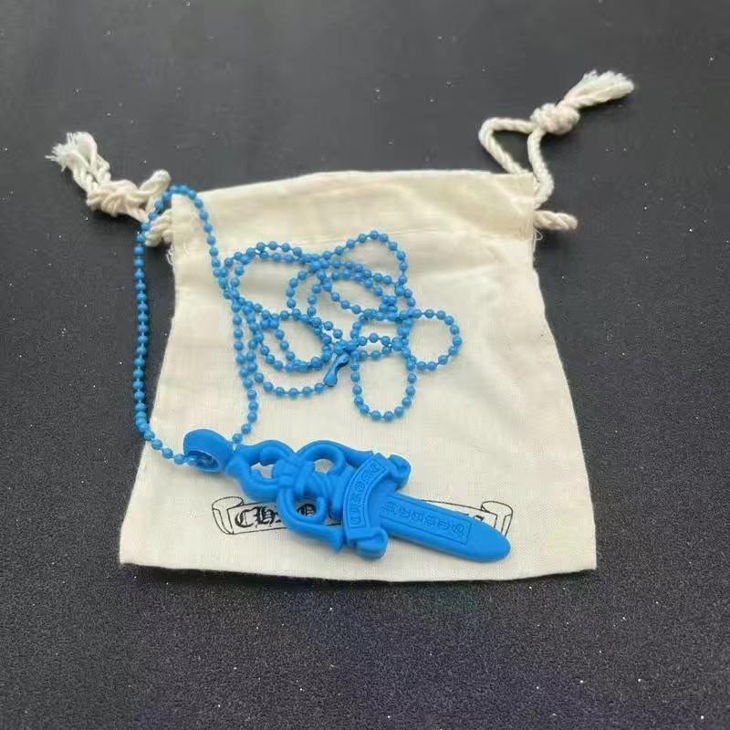 Силиконовое ожерелье с готическим мечом-крестом, разноцветное, для модной повседневной носки