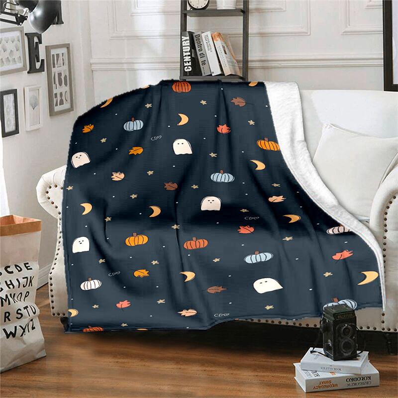 1pc Halloween Night Decorations Cartoon Blanket,Portable Throw for Travel & Camping, All Season Cozy Blanket,Ideal Gift