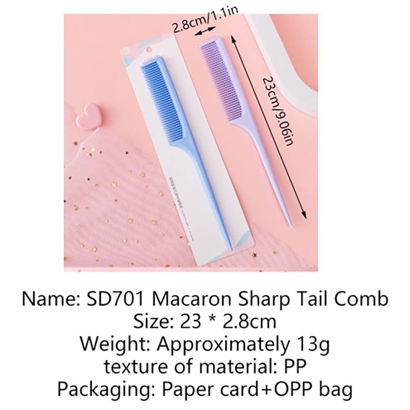 Портативная расческа для салона, щетка для укладки, парикмахерский хвост, пластиковая расческа с тонкой ручкой