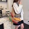 Крючковая сумка через плечо Стильная вязаная сумка-тоут Сумка-рыбка Ручная сумка Моющаяся Крючковая дорожная сумка Для покупок Бохо Мода