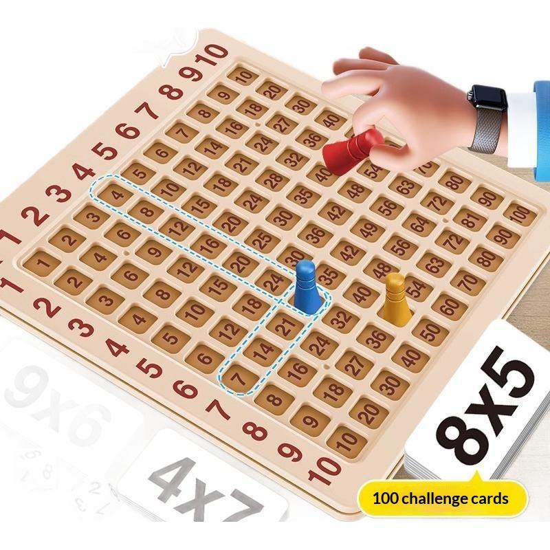 99 Multiplication Board Game Premium Wooden Montessori Learning Toy for Kids Early Arithmetic Study Kindergarten Supply