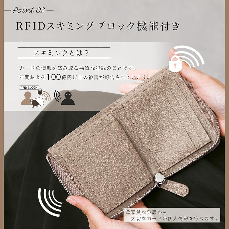 [BLUE SINCERE] mini wallet ladies Bills don't break genuine leather large capacity box type bi-fold wallet Thin small wallet skimming block / HW8