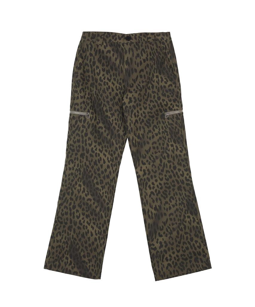 HIGH SCHOOL DISCO Leopard Zipper Pocket Pants_Khaki