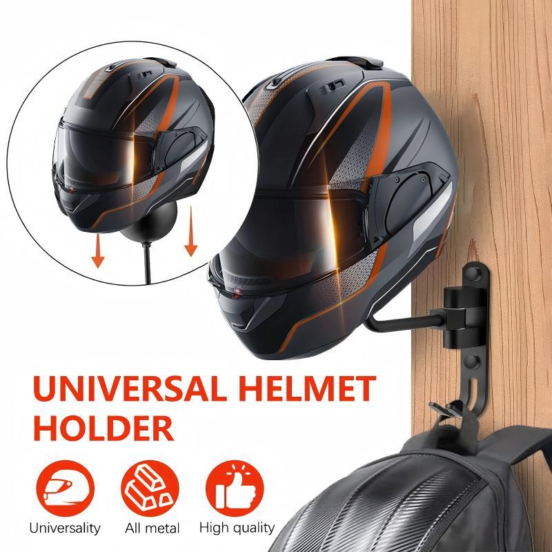 Motorcycle Helmet Rack Wall Mount Metal Hat Bike Helmet Holder Double Hook Display Helmet Hanger Stand Motorcycle Accessories