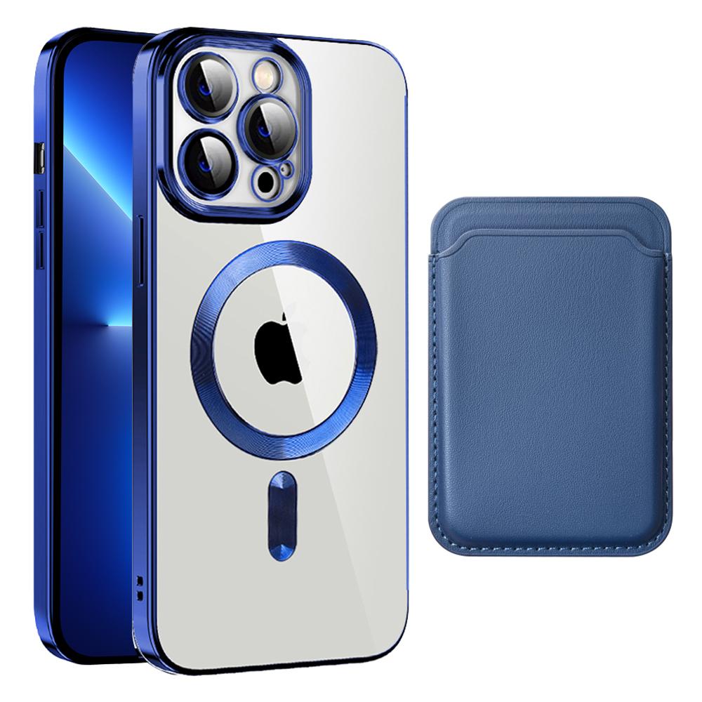CD Texture Phone Cover for iPhone 13 Pro 6.1 inch TPU+PC Case Compatible with MagSafe with Card Bag