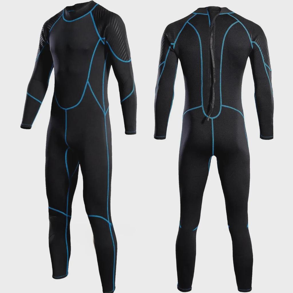 Мужской гидрокостюм 2 мм: Теплый, цельный комбинезон для серфинга, падлбординга, катания на моторных лодках, плавания, зимнего сноркелинга — защита от холода.