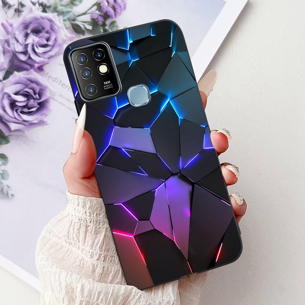 Для Infinix Hot 10 Чехол Силиконовый Милый Кот Модные Цветы Роскошная Расписная Задняя Крышка Для Чехла Телефона Inifnix Hot 10 X682B X682C