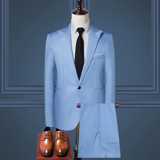 Костюмы в западном стиле в корейском стиле, мужские деловые повседневные профессиональные смокинги, комплект из двух предметов, одежда, торговля через границы