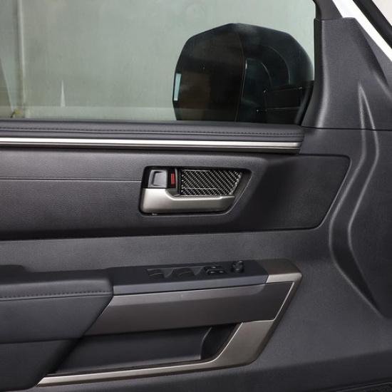 Carbon Fiber Interior Door Handle Bowl Cover Trim Fits For Toyota Tundra