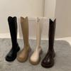 Autumn and Winter Female Footwear Platform Knight High Boots Simple V-neck Elastic Thin Boots
