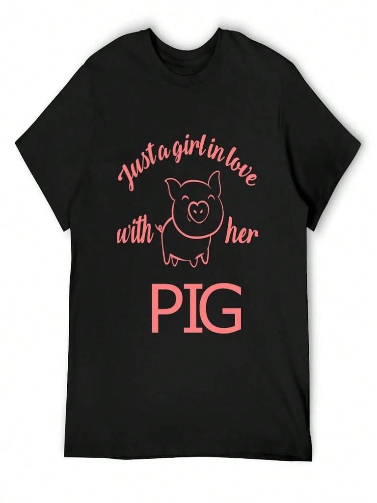 Girl Piggy Love Girl Love Pig T-Shirt Rapper Graphic Tees Oversized Personalized T-Shirt unisexs Graphic T-Shirts Hip Hop