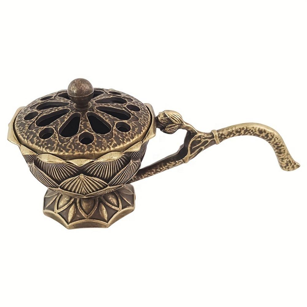 Курильница Zen Lotus с крышкой, 1 шт. — идеально подходит для студии йоги, домашнего декора и Рождества — включает в себя благовония из сандалового дерева и линейные благовония